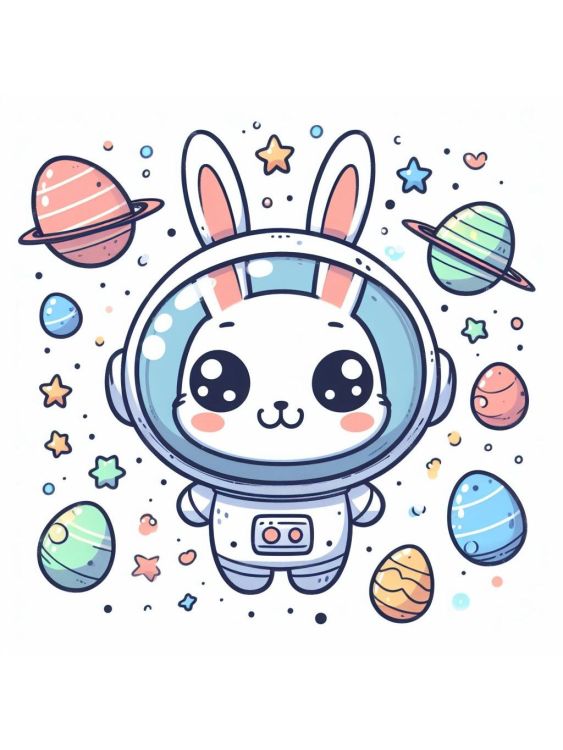 easter bunny in space