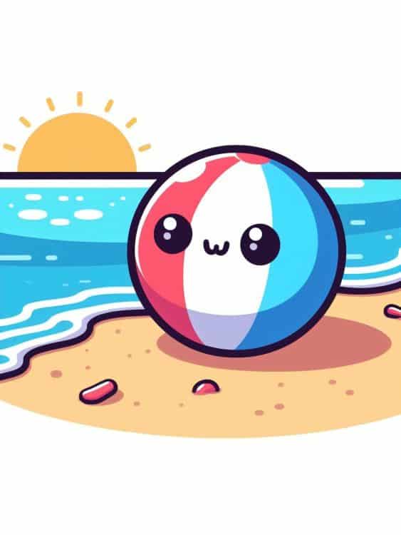 Beach Ball by the Water's Edge