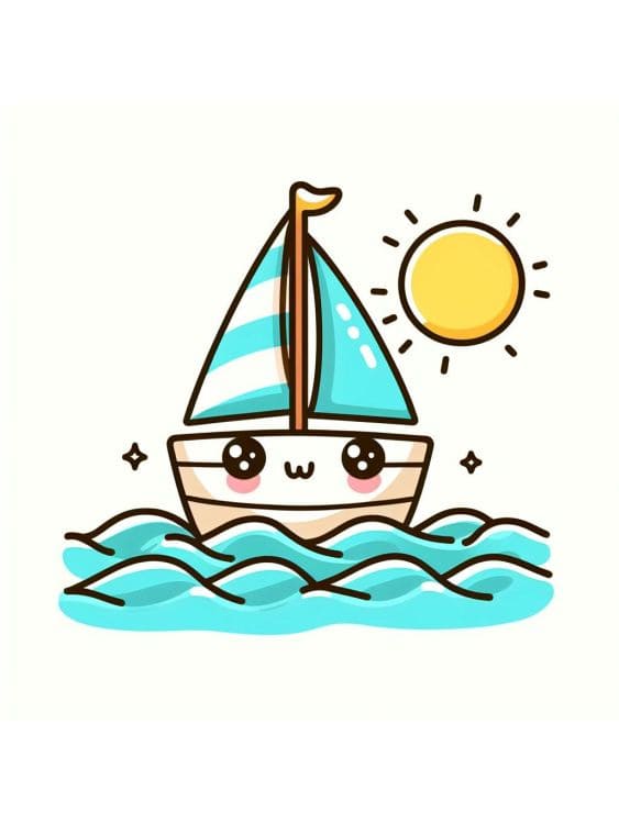 Sailboat on Gentle Waves