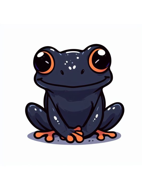 Black sitting frog