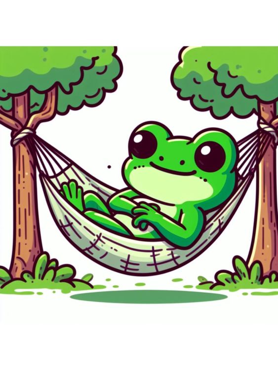 Green Frog in a Hammock