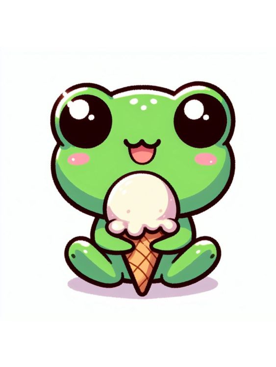 Green Ice Cream Frog