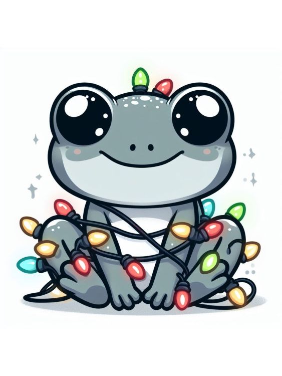Grey Christmas Frog