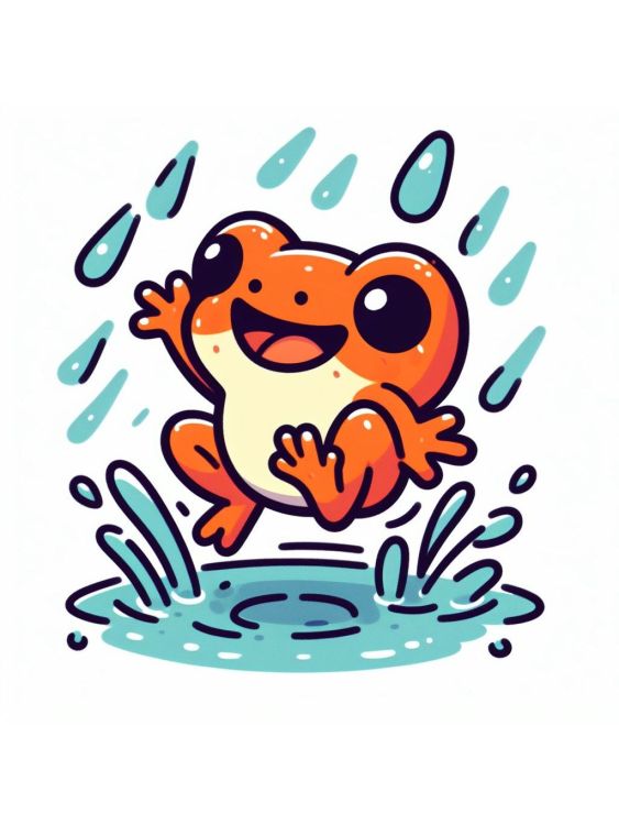 Orange Frog in the Rain