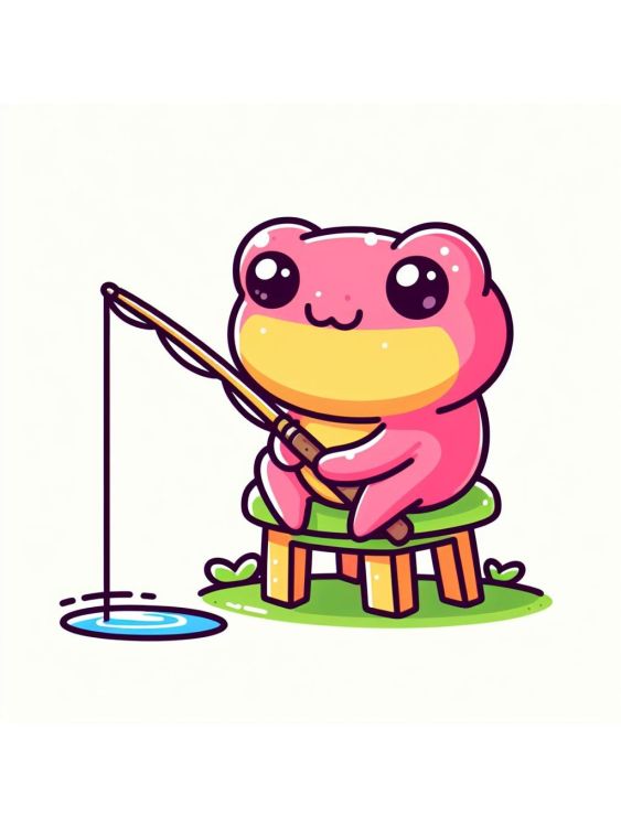 Pink Yellow Fishing Frog