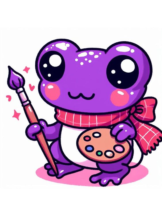 Purple Artist Frog