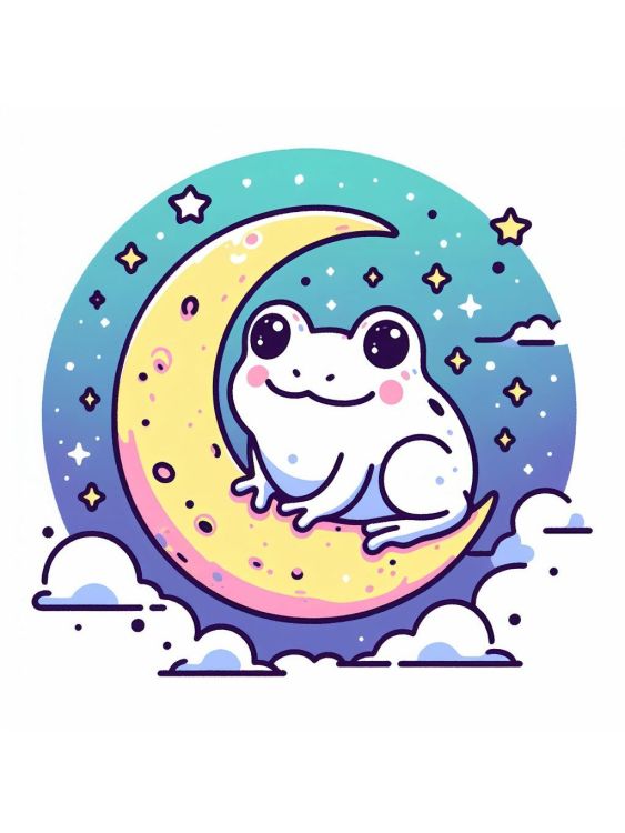 White Frog on the Moon