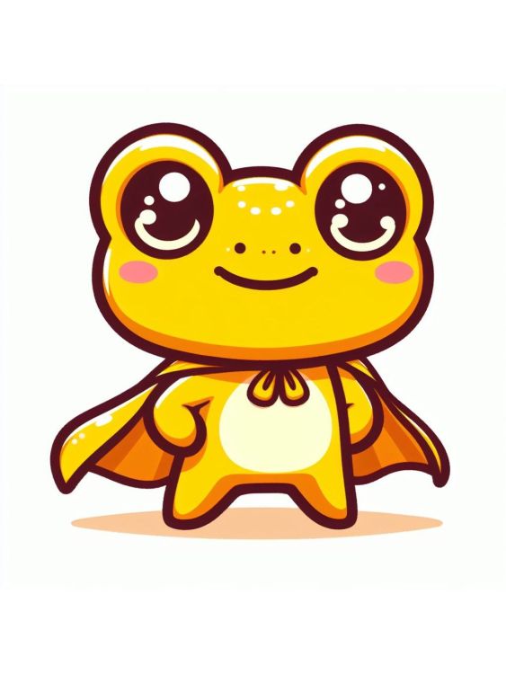 Yellow Superhero Frog