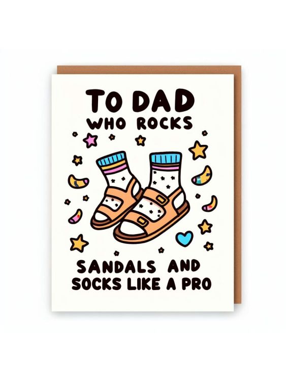 To Dad who rocks sandals and socks like a pro