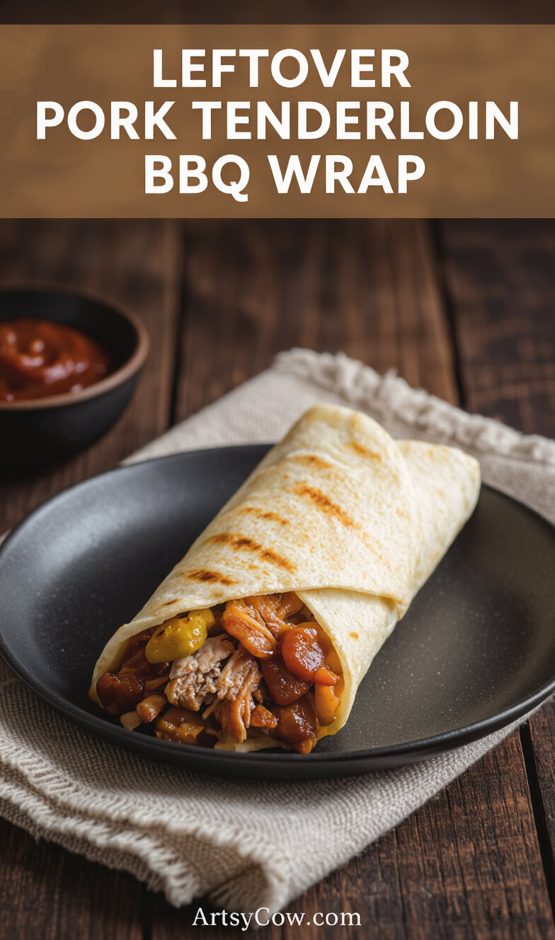 leftover pork tenderloin bbq wrap recipe pin image