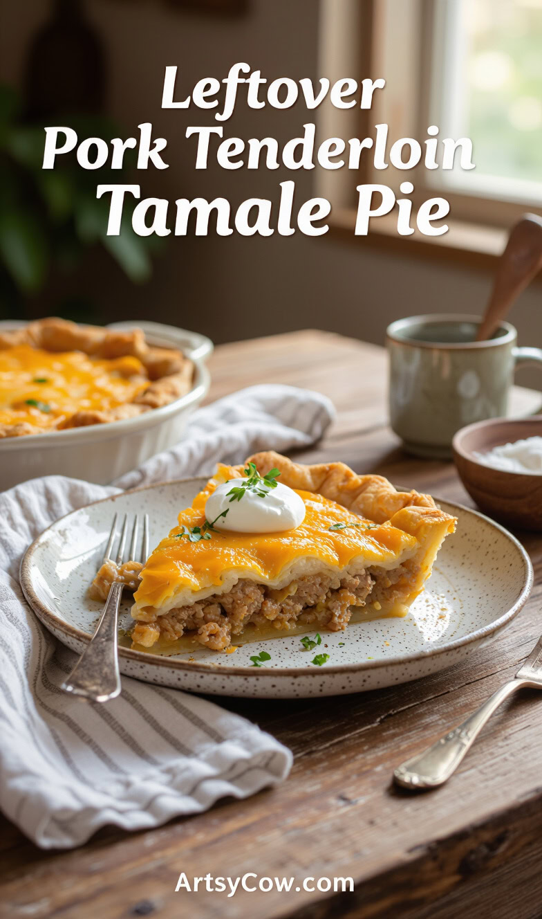 leftover pork tenderloin tamale pie recipe pin image