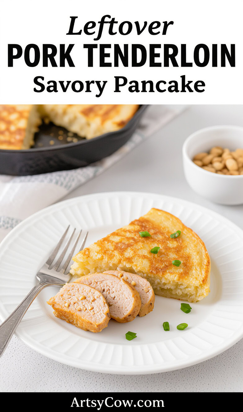 leftover pork tenderloin savory pancake recipe pin image