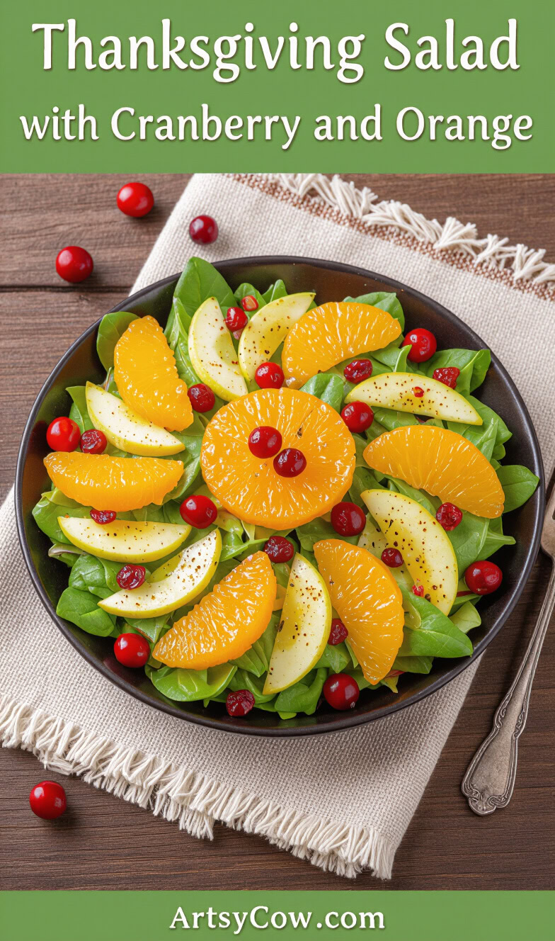 thanksgiving salad with cranberry and orange pin image