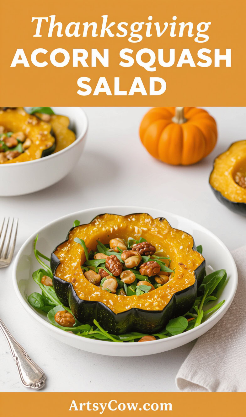thanksgiving acorn squash salad pin image