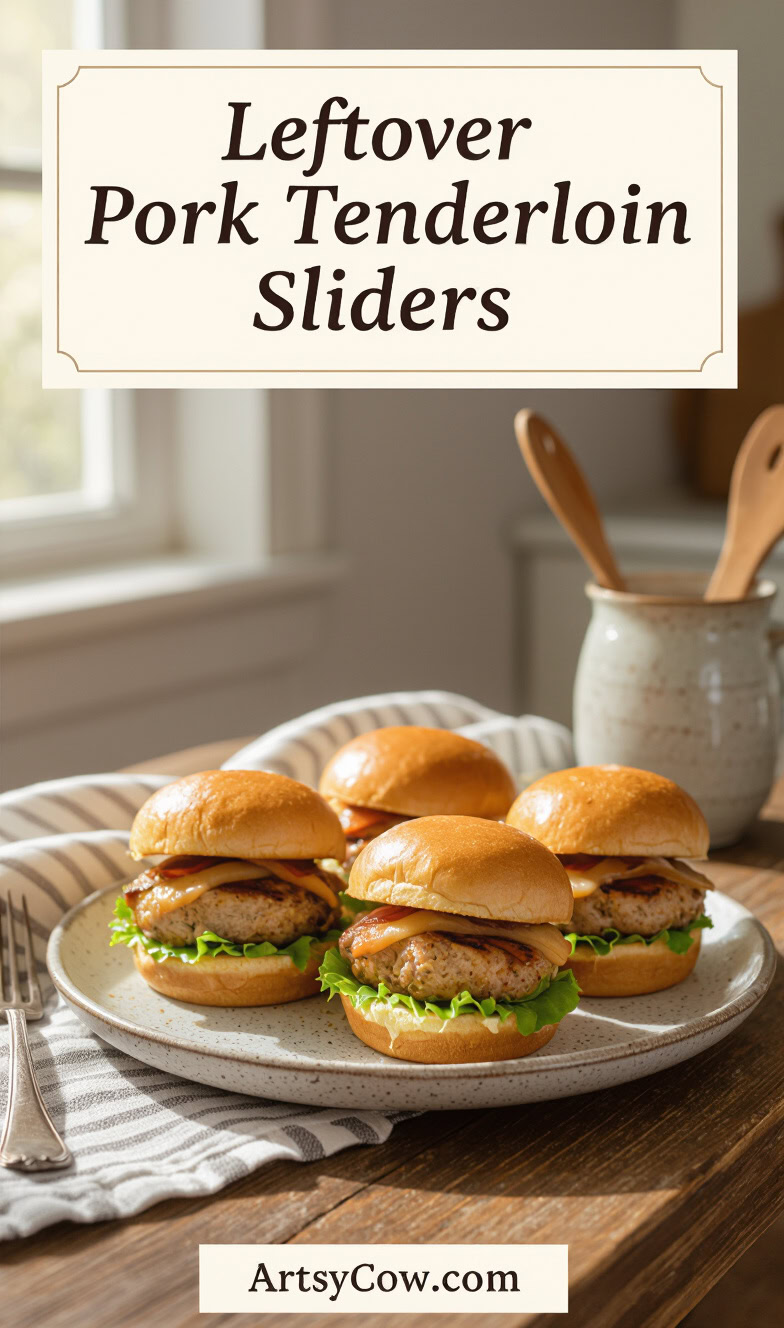 leftover pork tenderloin sliders recipe pin image