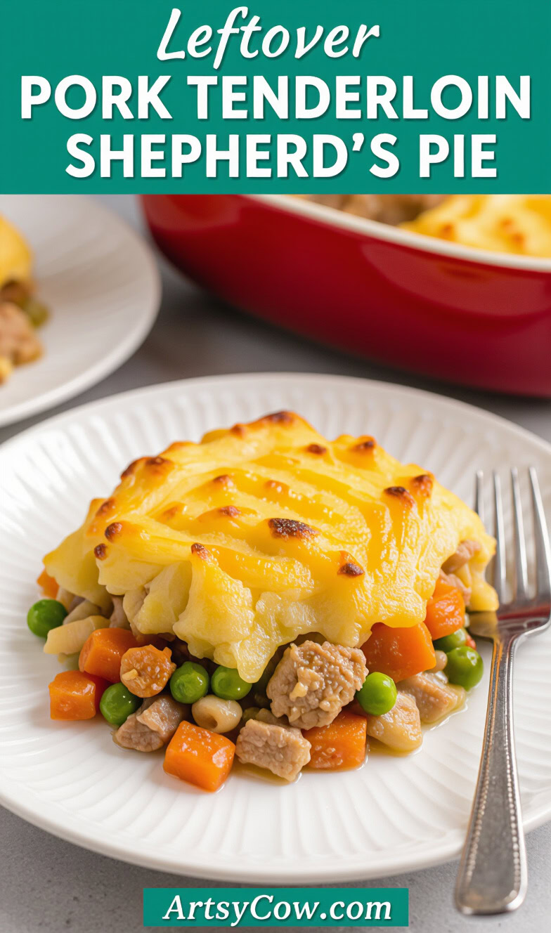 leftover pork tenderloin shepherds pie recipe pin image