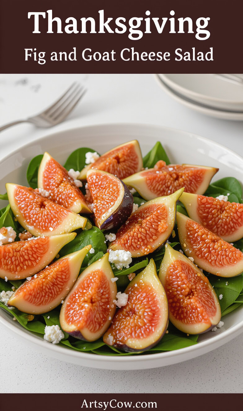 thanksgiving fig and goat cheese salad pin image