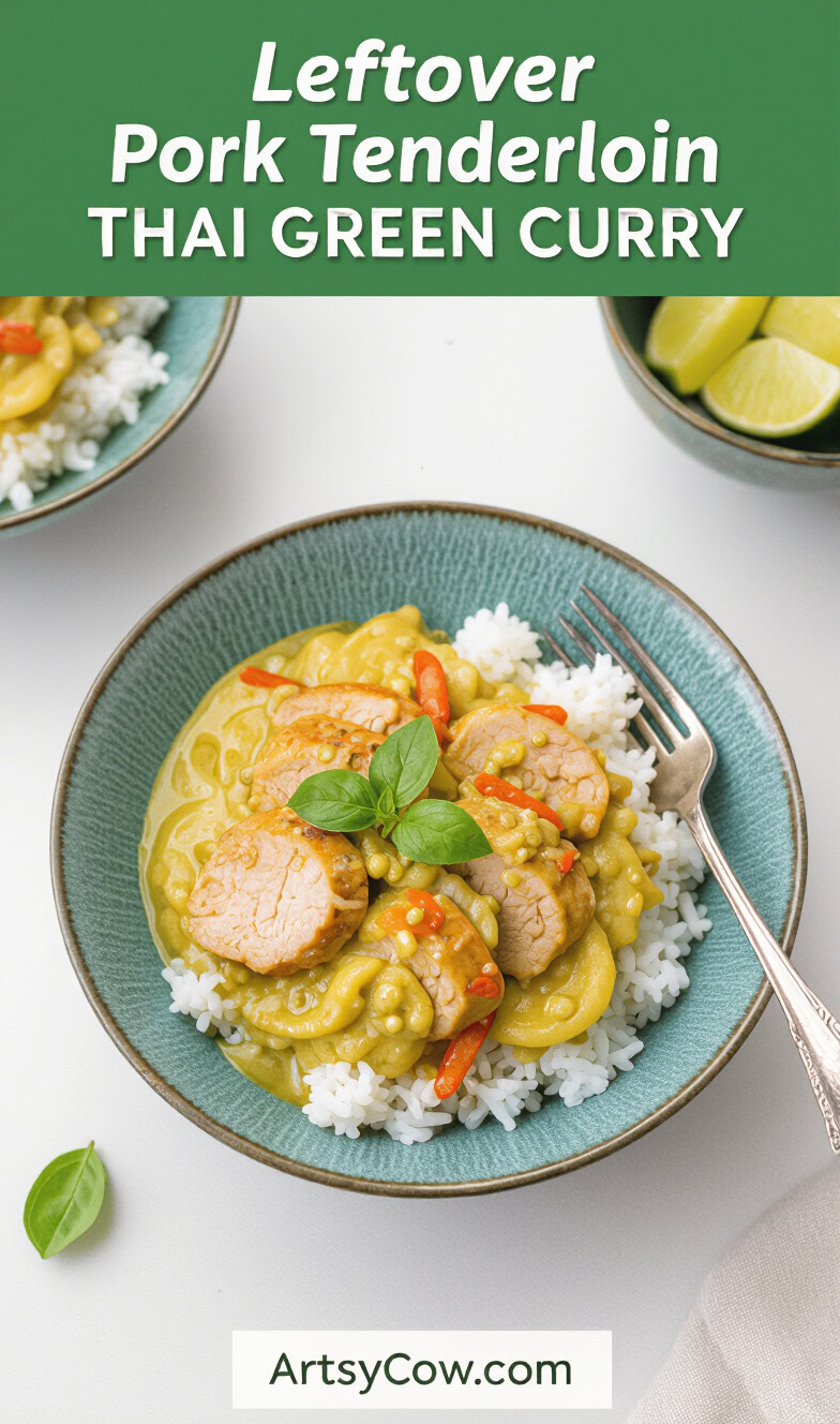 leftover pork tenderloin thai green curry recipe pin image
