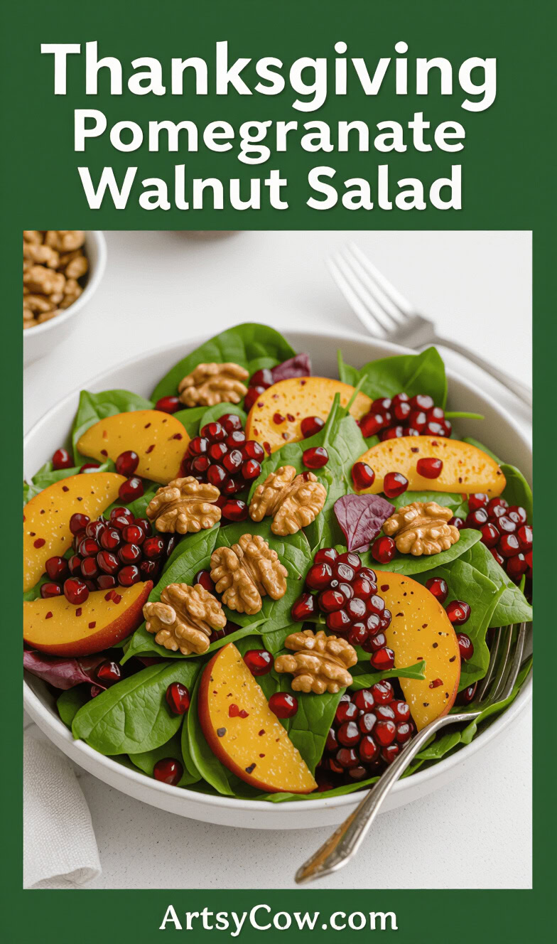 thanksgiving pomegranate walnut salad pin image