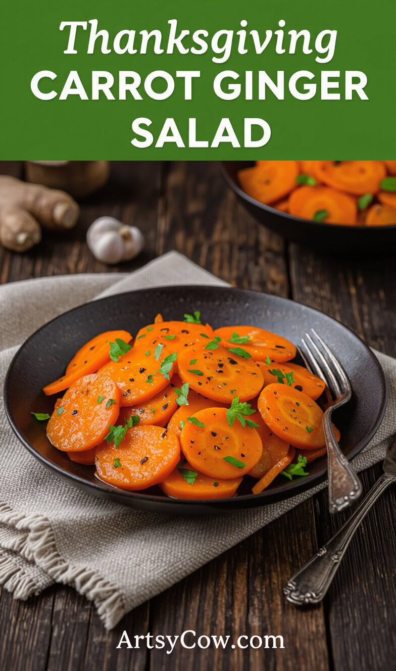 thanksgiving carrot ginger salad pin image