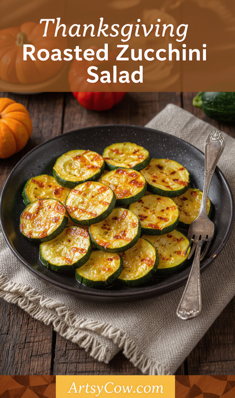 thanksgiving roasted zucchini salad pin image