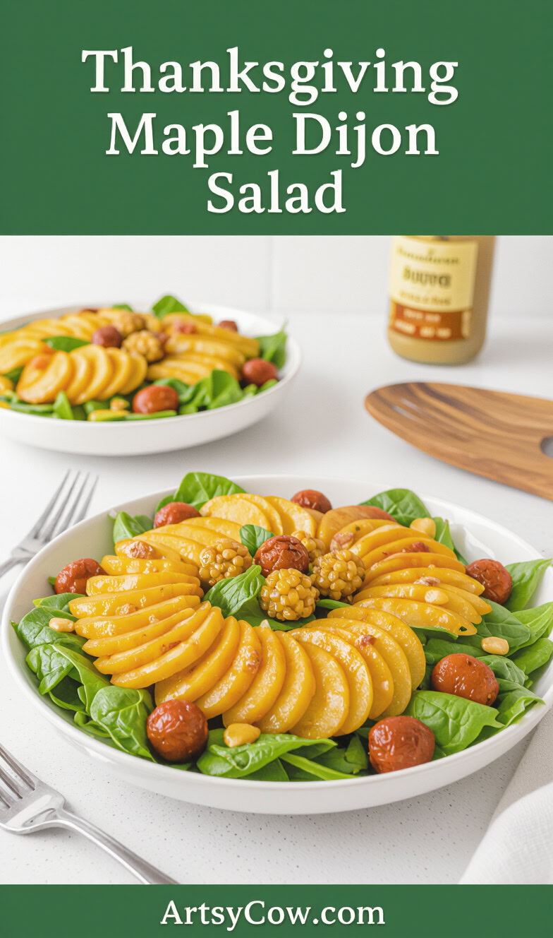 thanksgiving maple dijon salad pin image