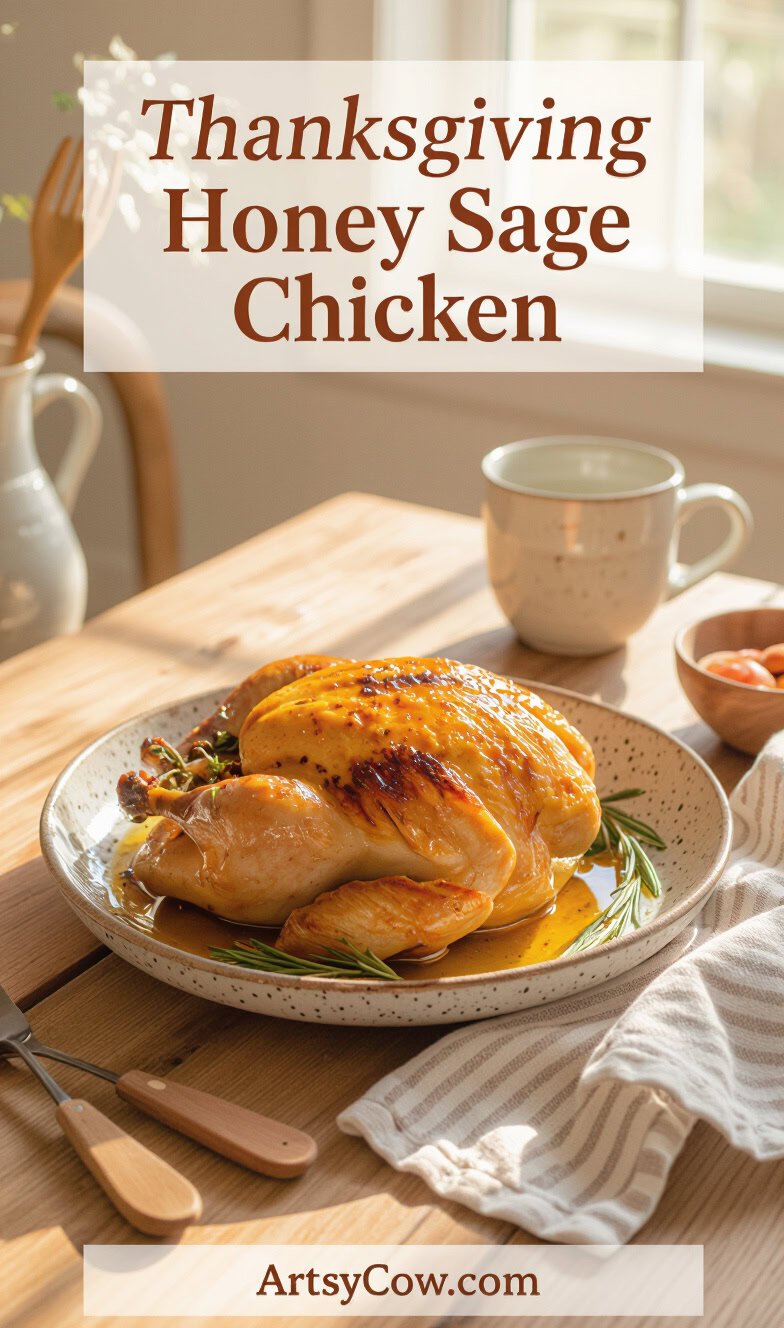 thanksgiving honey sage chicken recipe pin image