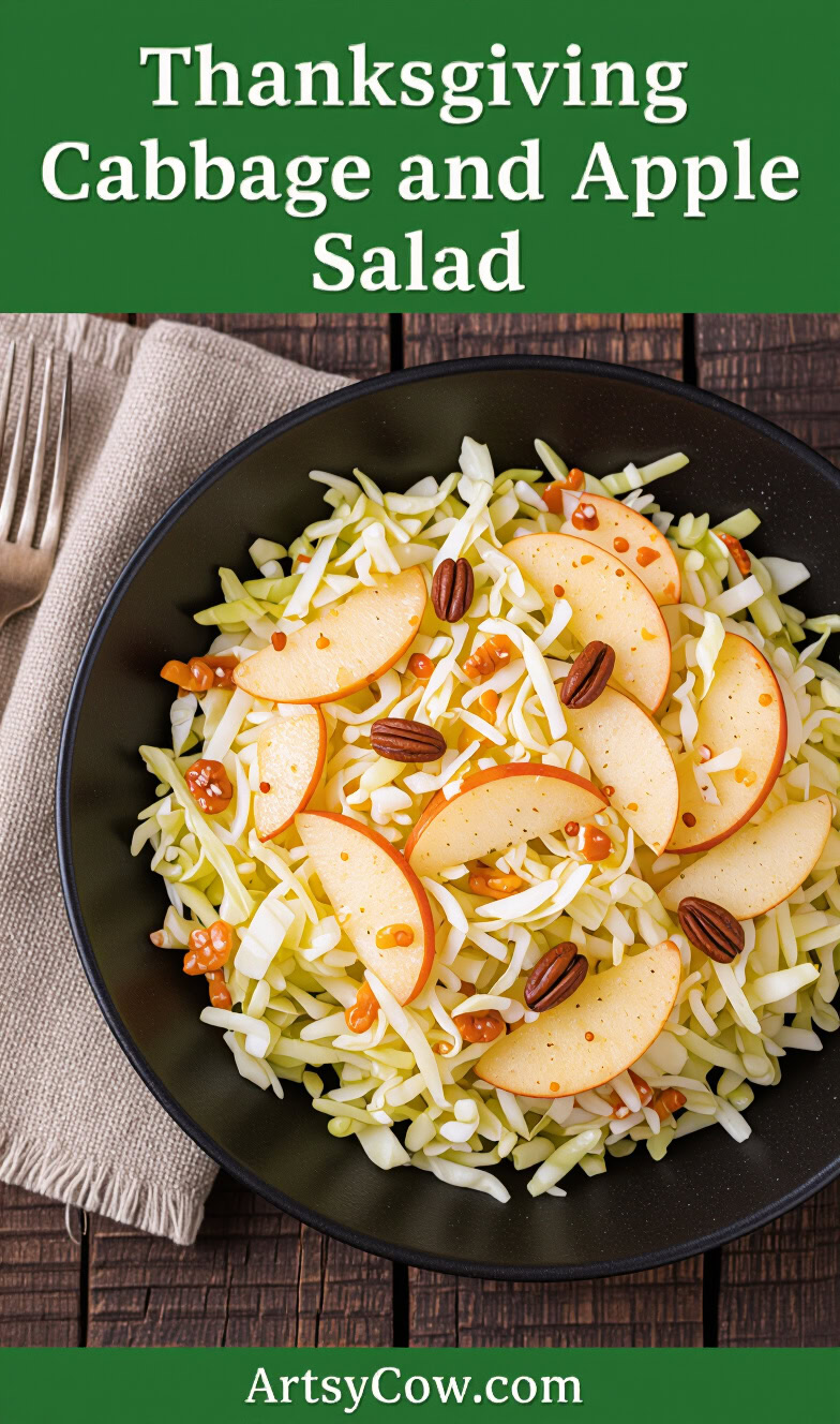 thanksgiving cabbage and apple salad pin image