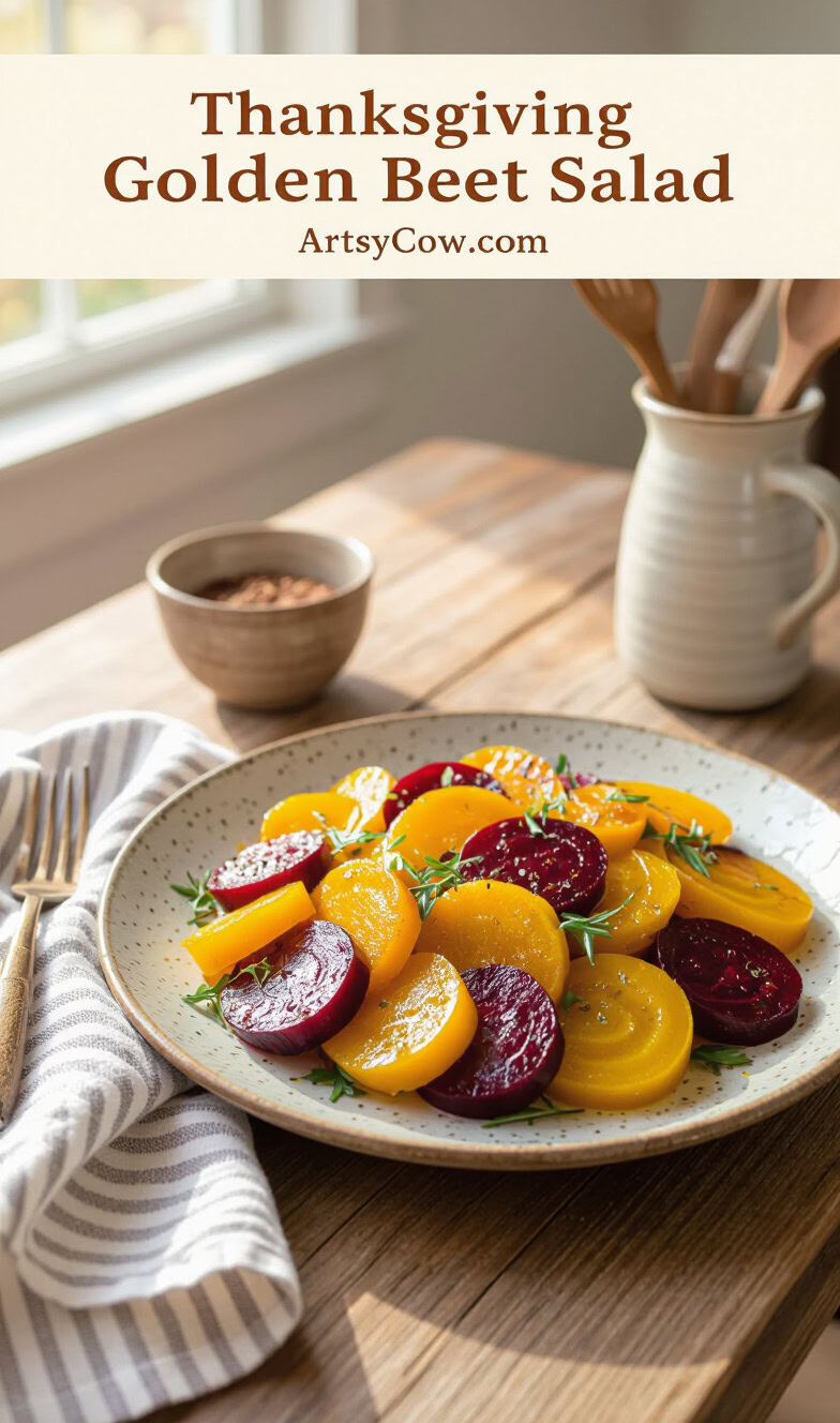 thanksgiving golden beet salad pin image