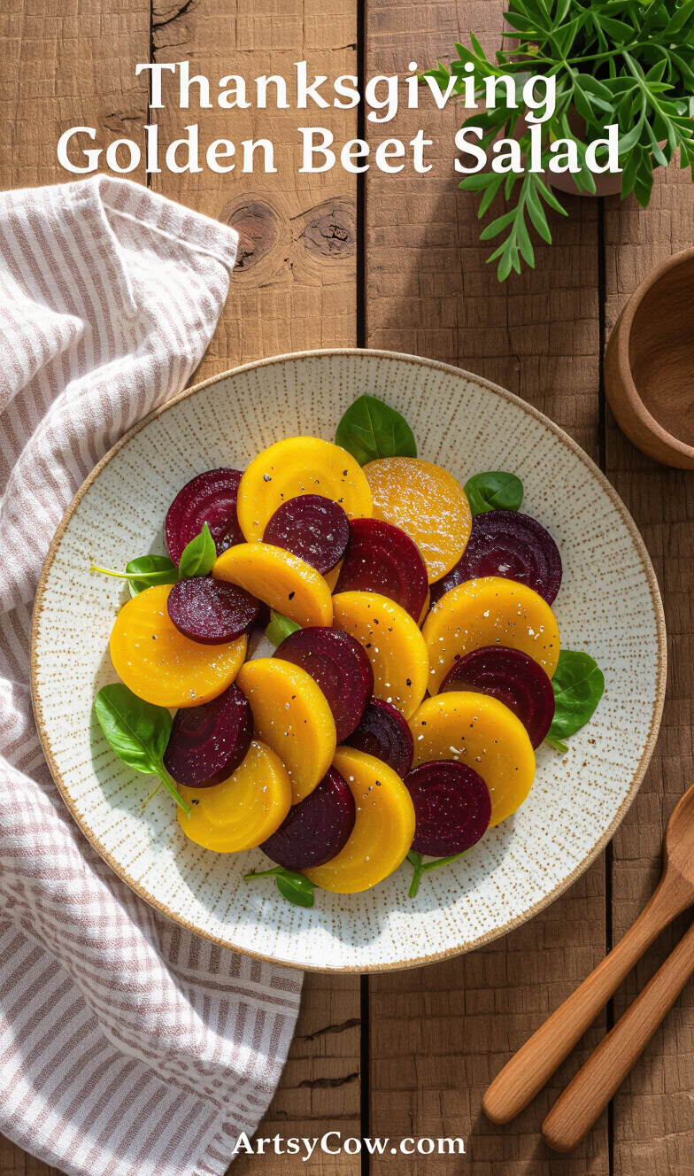 thanksgiving golden beet salad pin image
