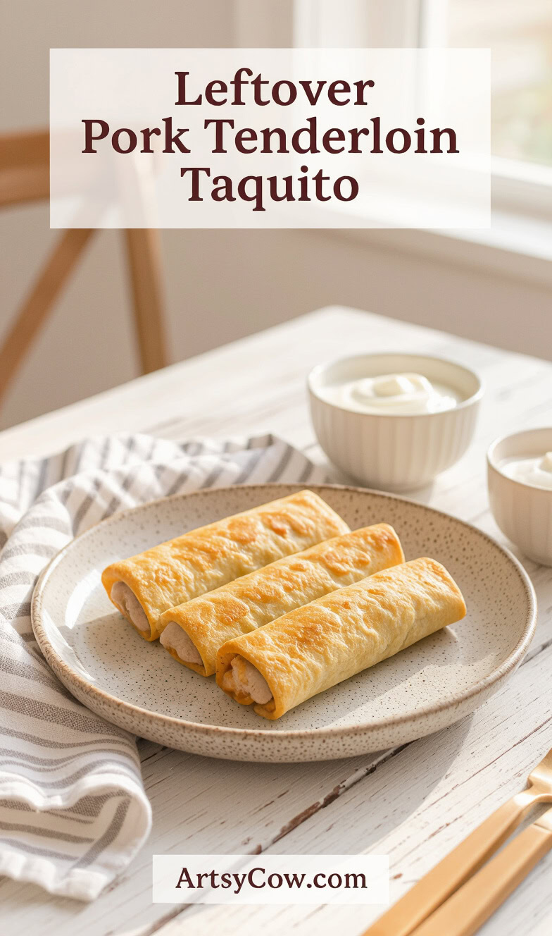 leftover pork tenderloin taquito recipe pin image