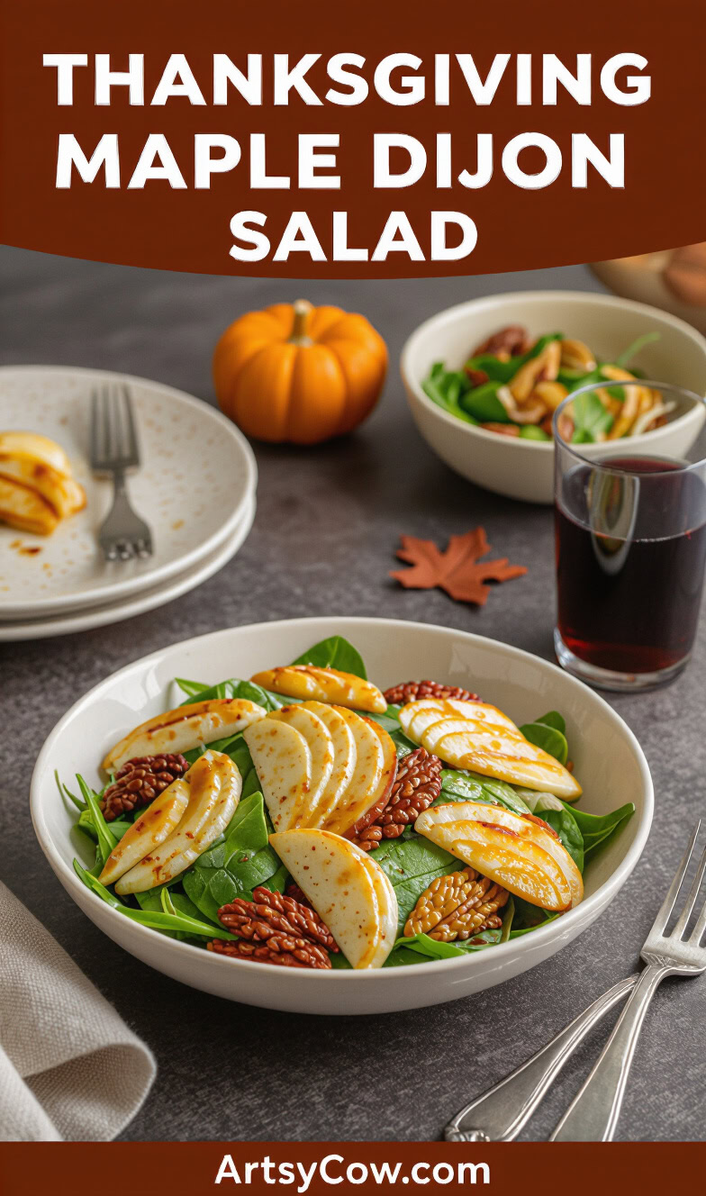 thanksgiving maple dijon salad pin image