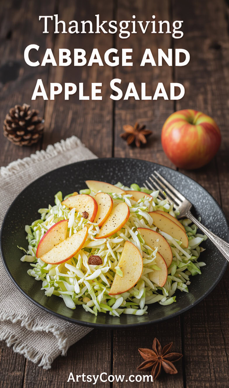 thanksgiving cabbage and apple salad pin image