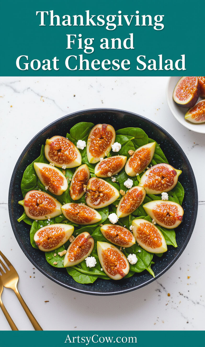 thanksgiving fig and goat cheese salad pin image