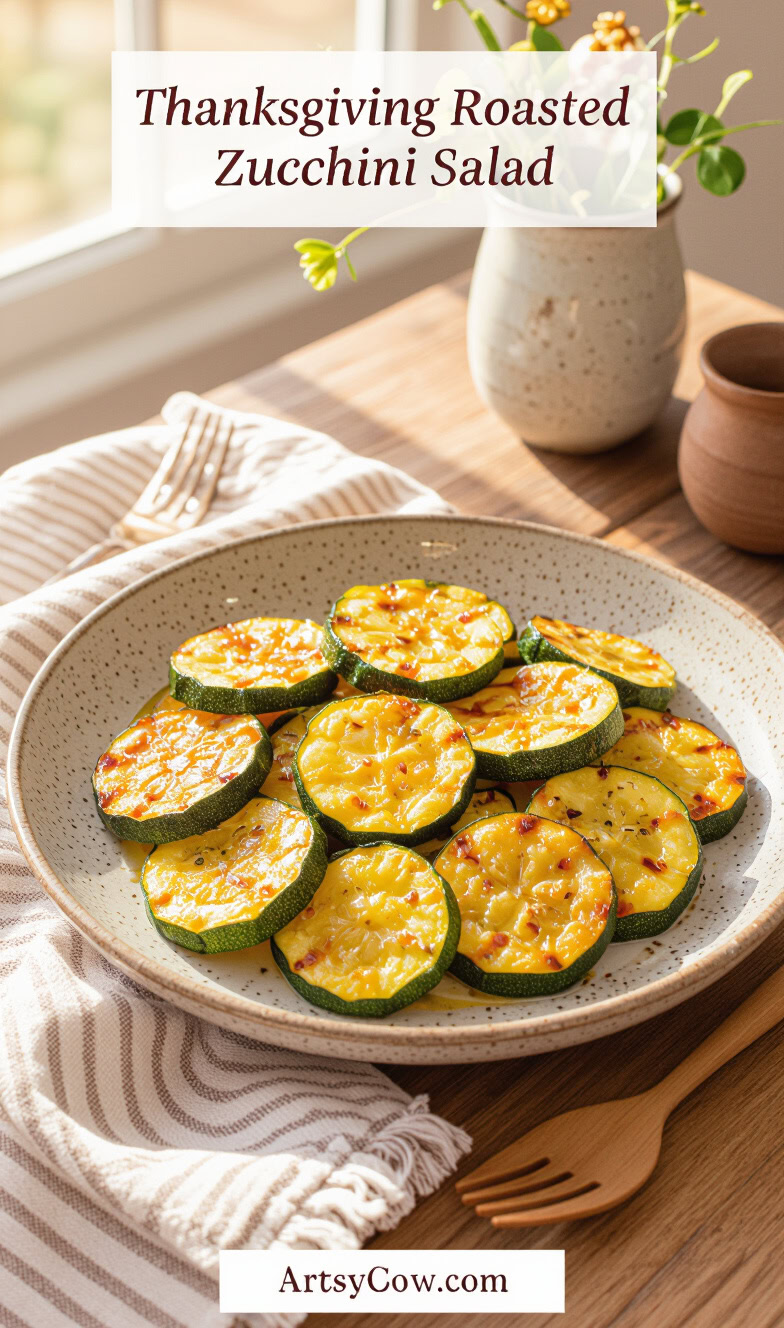 thanksgiving roasted zucchini salad pin image