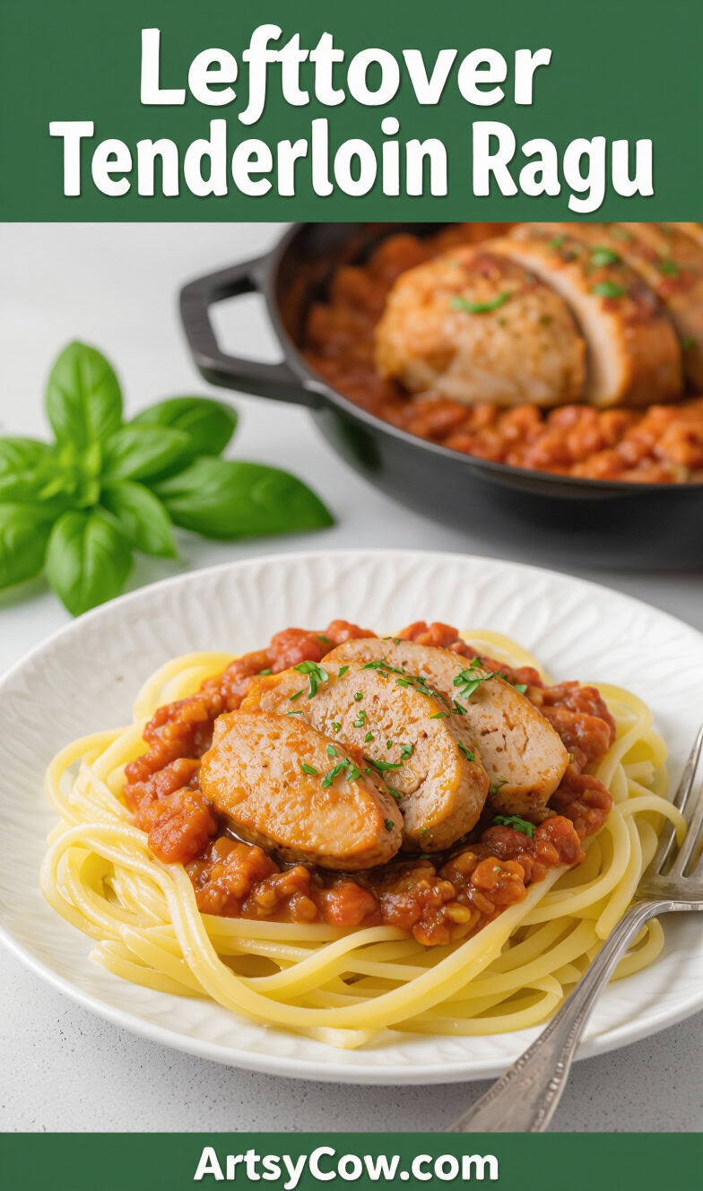 leftover pork tenderloin ragu recipe pin image