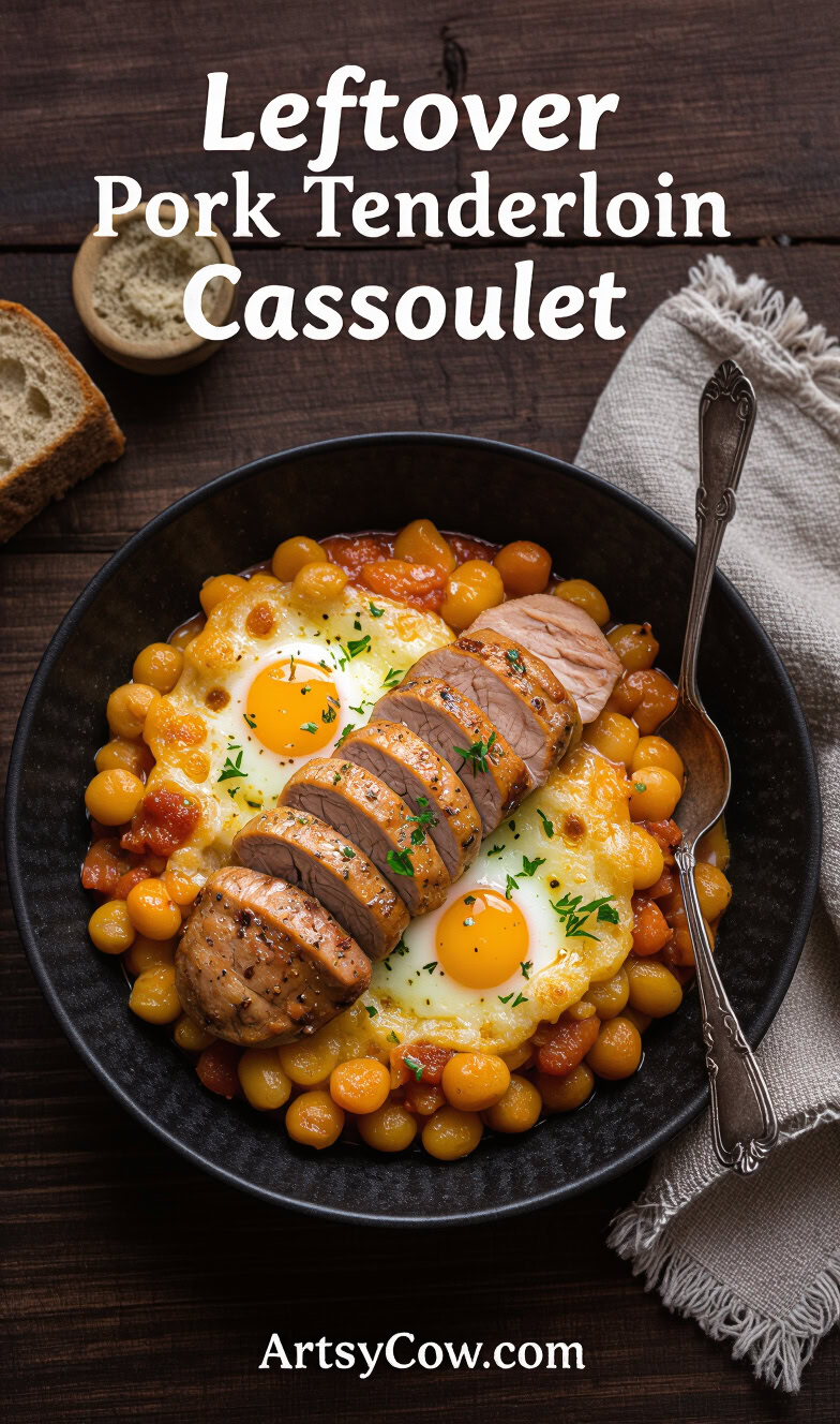 leftover pork tenderloin cassoulet recipe pin image