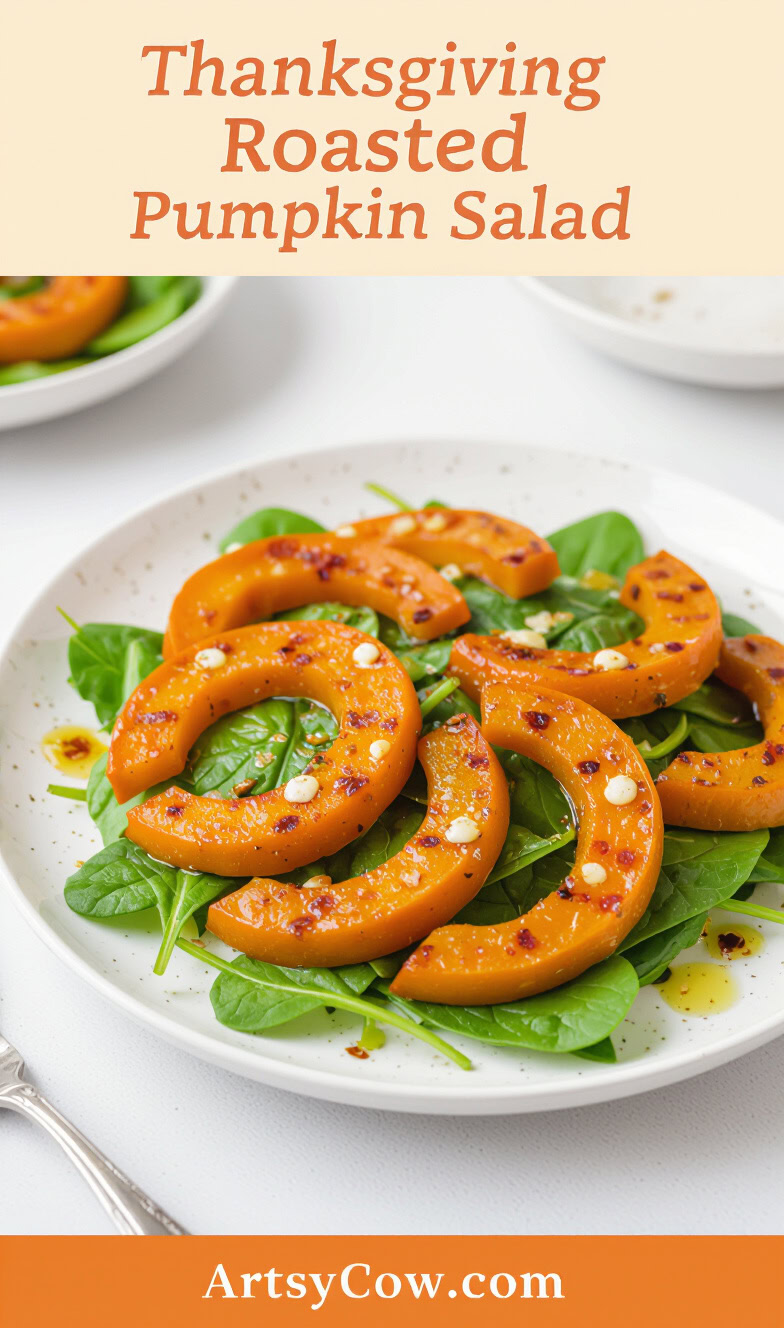 thanksgiving roasted pumpkin salad pin image