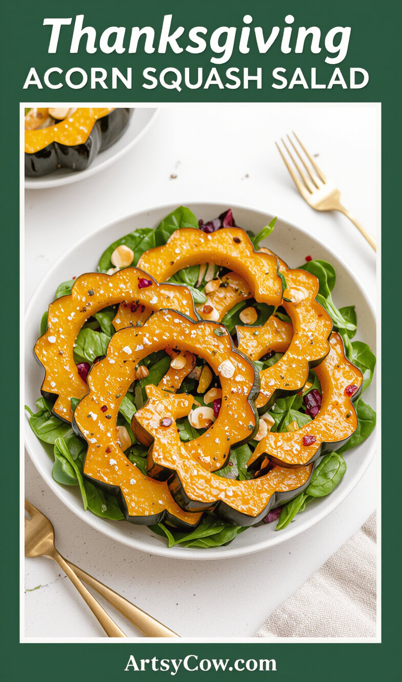 thanksgiving acorn squash salad pin image