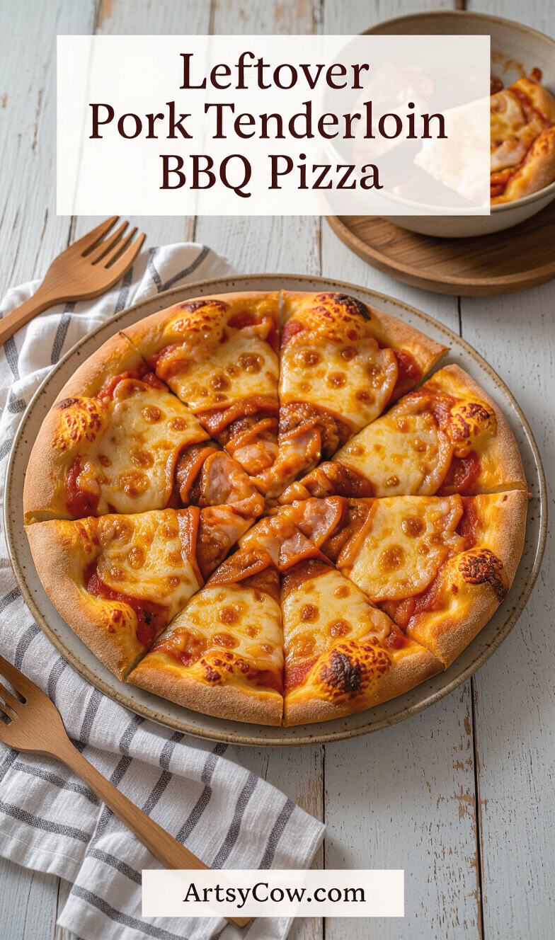 leftover pork tenderloin bbq pizza recipe pin image