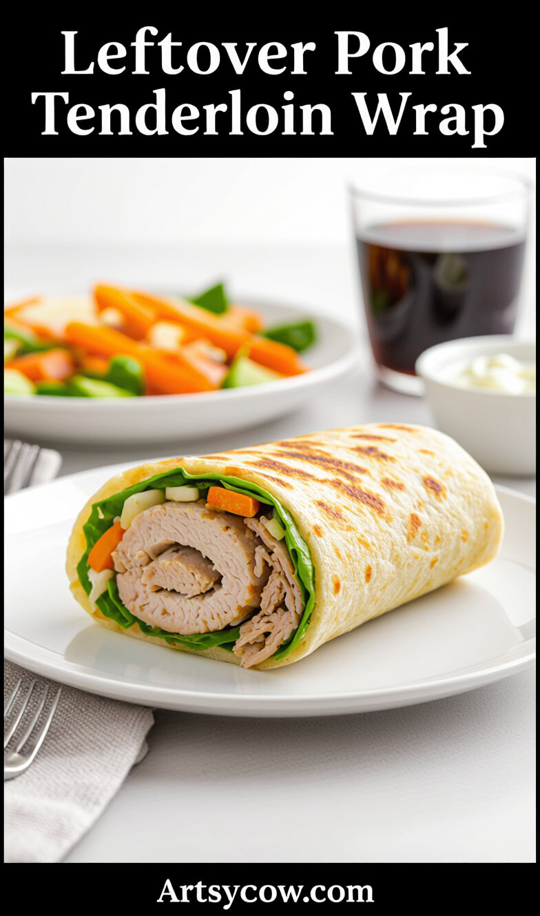 leftover pork tenderloin wrap recipe pin image