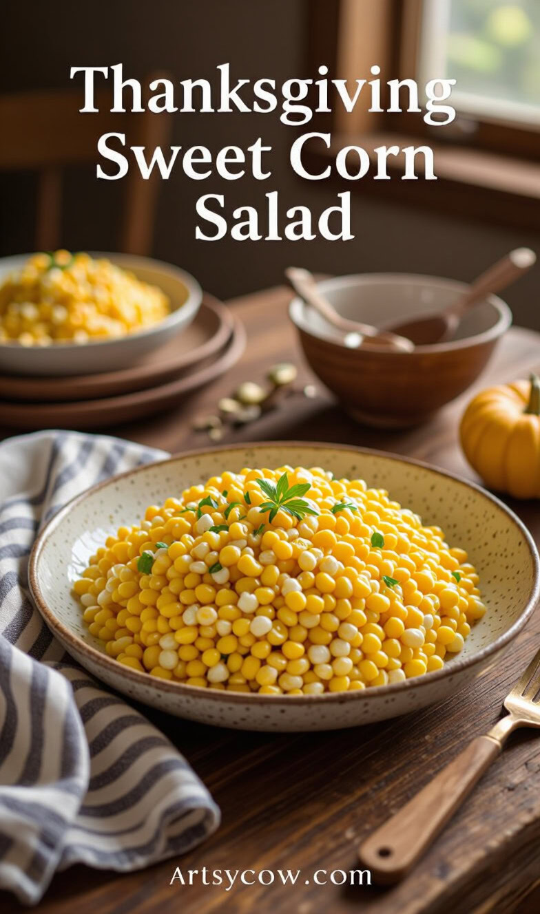 thanksgiving sweet corn salad pin image