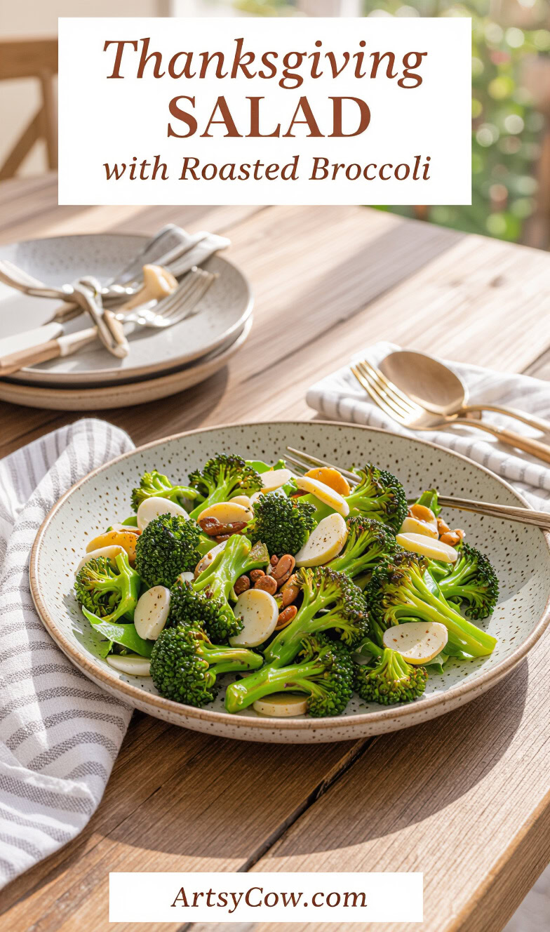 thanksgiving salad with roasted broccoli pin image