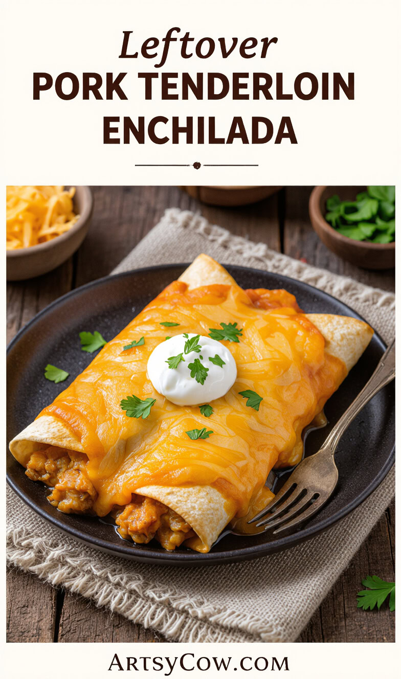 leftover pork tenderloin enchilada recipe pin image