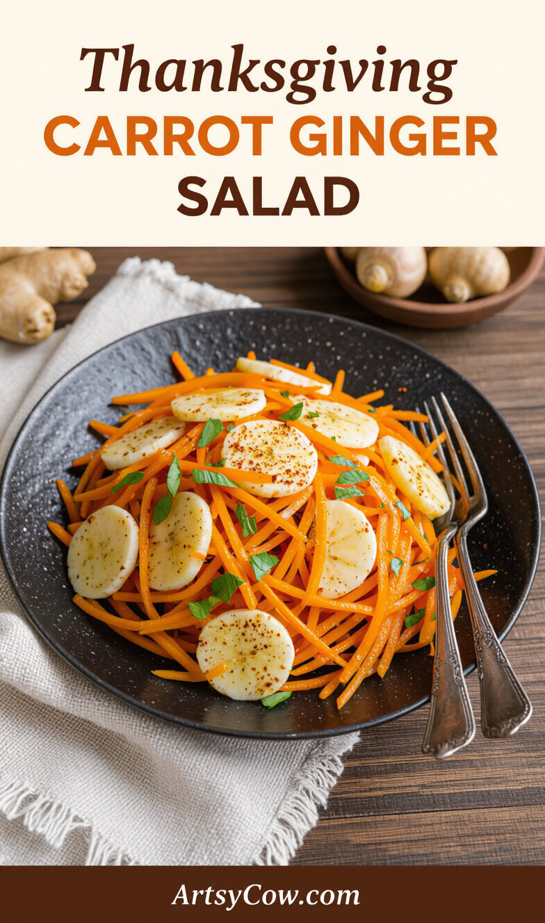 thanksgiving carrot ginger salad pin image
