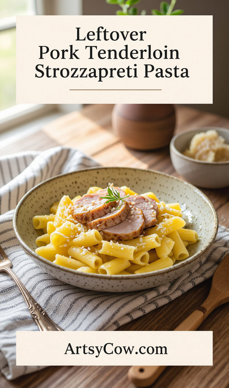 leftover pork tenderloin strozzapreti pasta recipe pin image