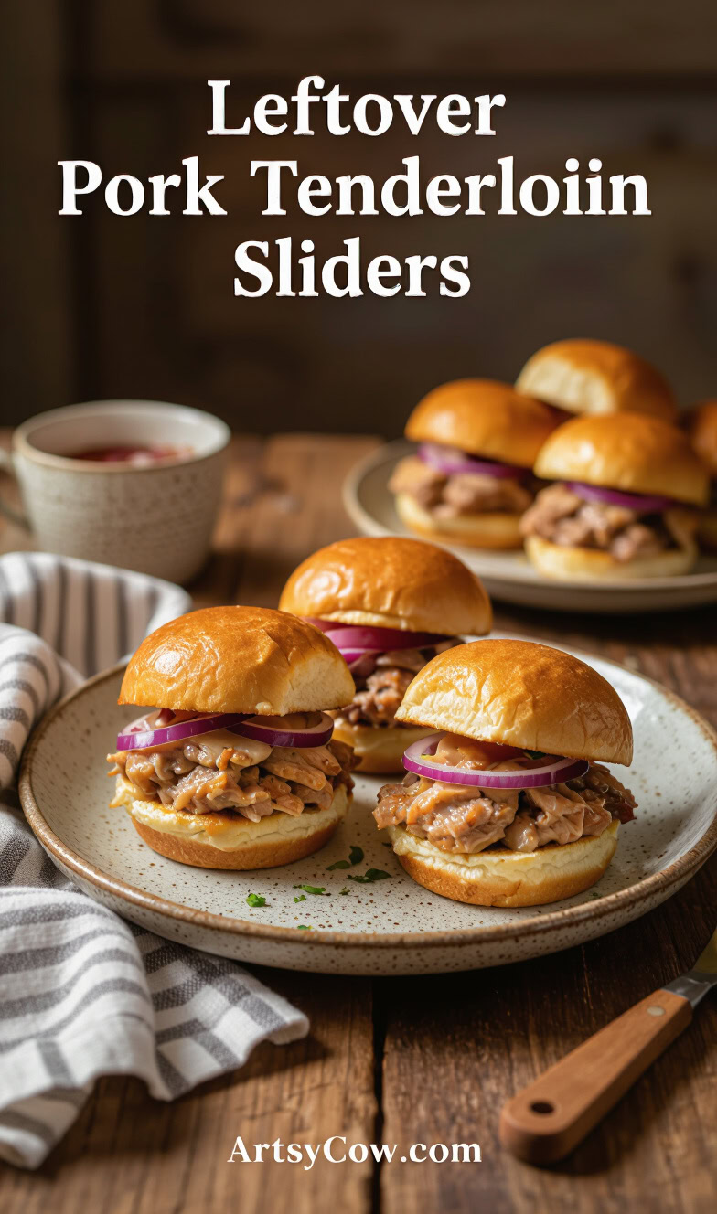 leftover pork tenderloin sliders recipe pin image
