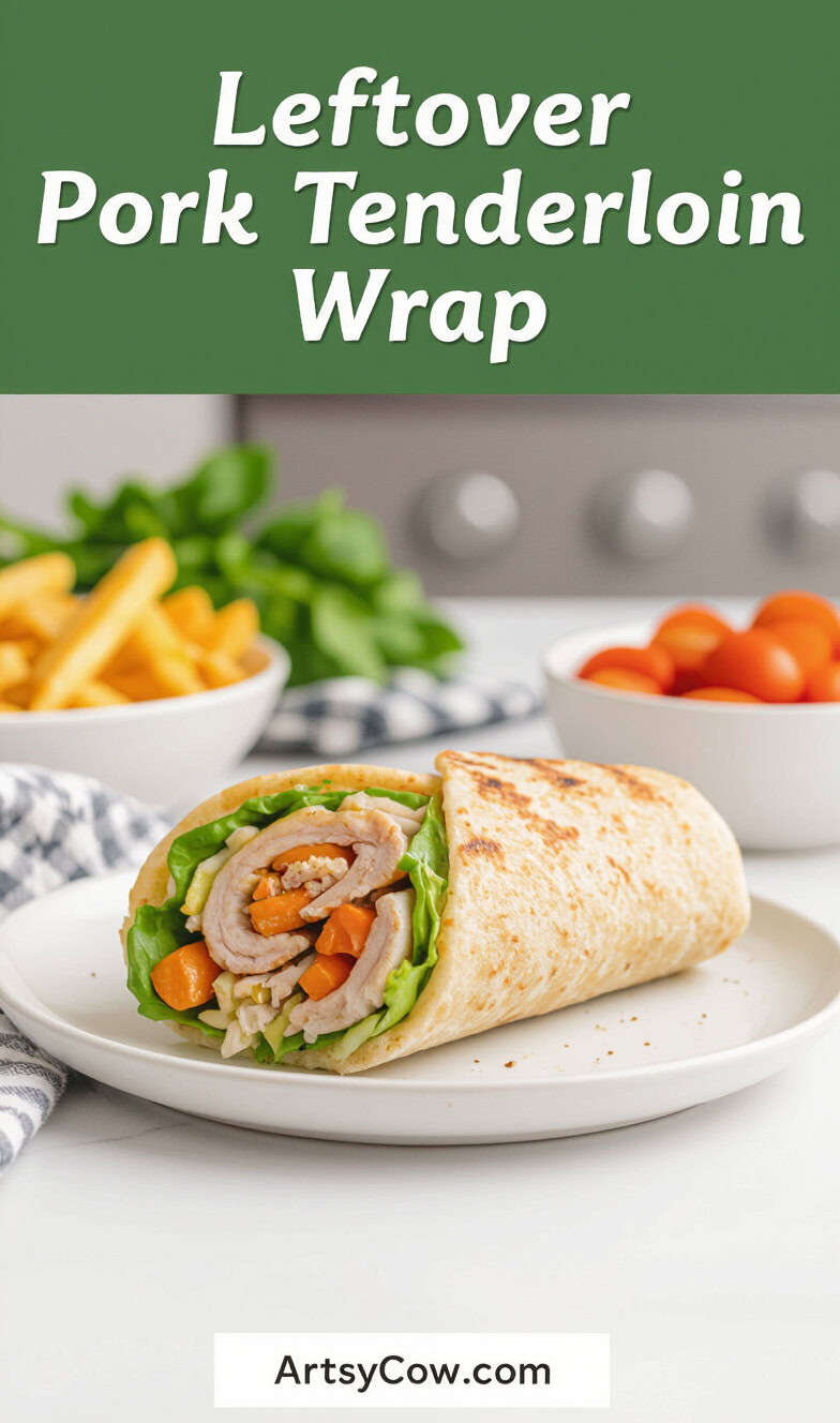 leftover pork tenderloin wrap recipe pin image