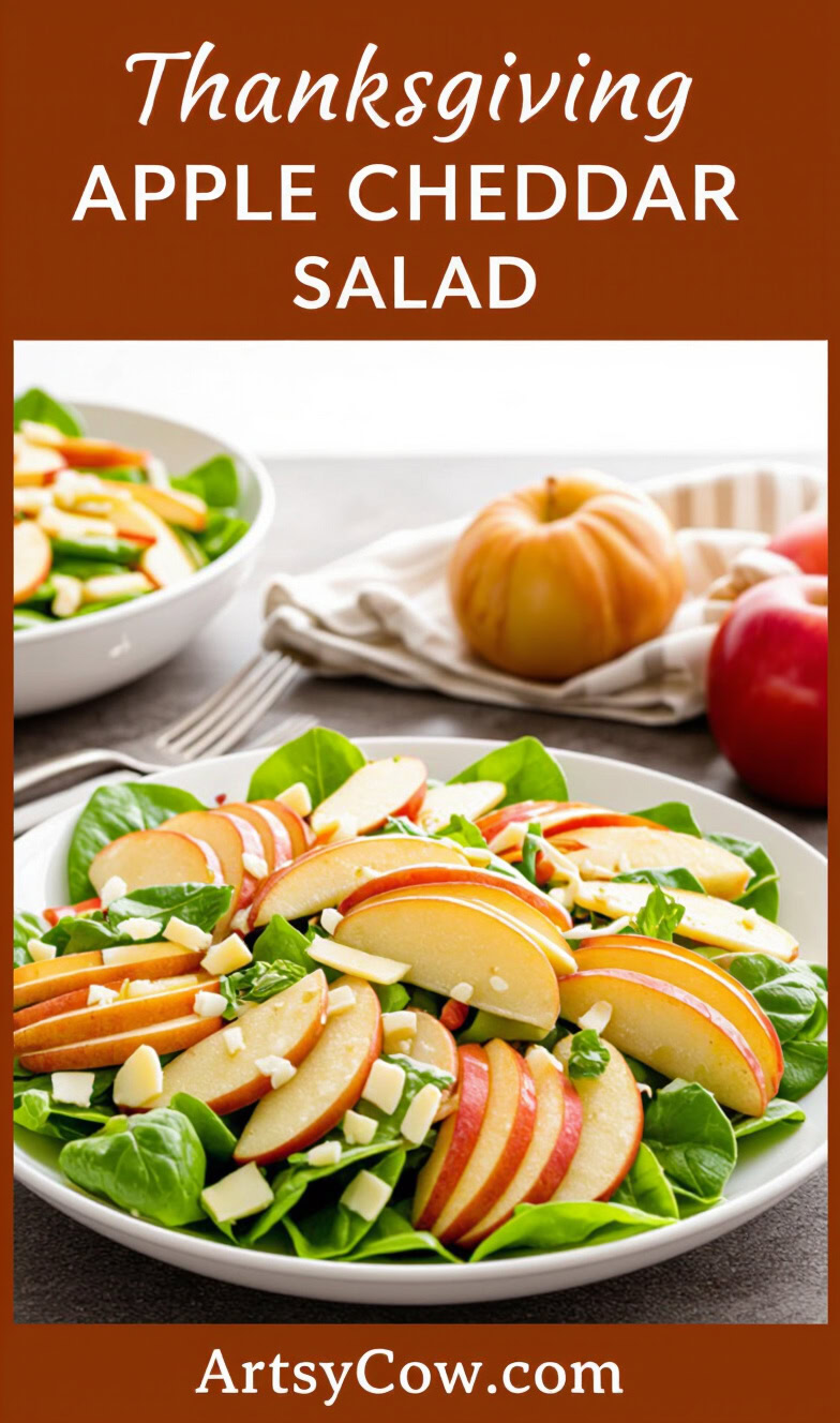 thanksgiving apple cheddar salad pin image