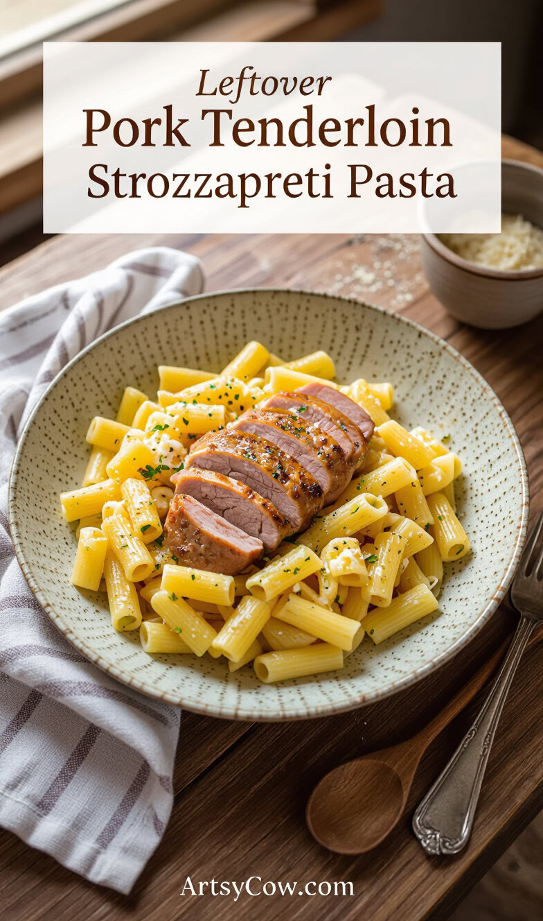 leftover pork tenderloin strozzapreti pasta recipe pin image